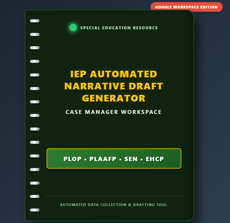 Automated Present Levels (PLOP / PLAAFP / SEN/ EHCP) Narrative Generator